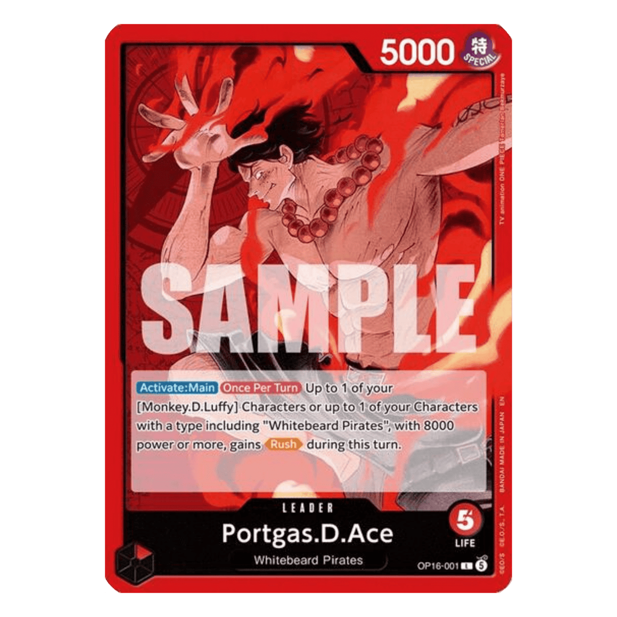 ACE (OP16 001) LEADER - THE TIME OF BATTLE - INGLÉS - Fridam Store