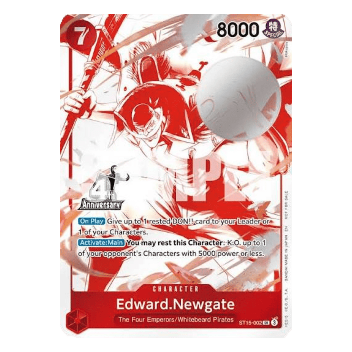 EDWARD NEWGATE (ST15 002) - 4TH ANNIVERSARY TREASURE CAMPAING PACK - INGLÉS - Fridam Store