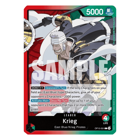 KRIEG (OP15 001) LEADER - ADVENTURE ON KAMI'S ISLAND - INGLÉS - Fridam Store