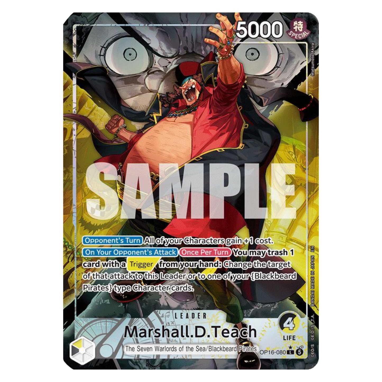 MARSHALL D. TEACH (OP16 080) ALT ART LEADER - THE TIME OF BATTLE - INGLÉS - Fridam Store