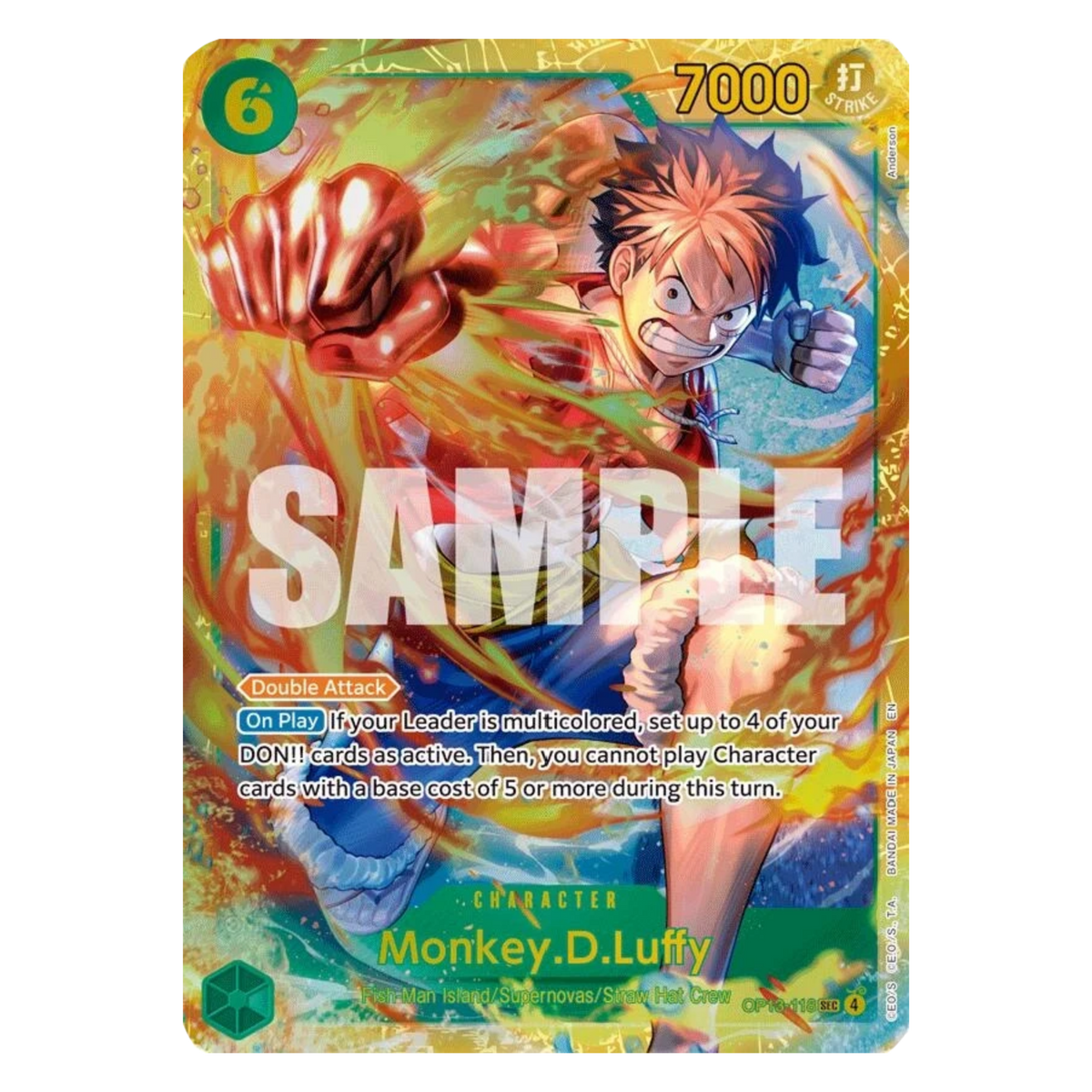 MONKEY D. LUFFY (OP13 118) SEC - CARRYING ON HIS WILL - INGLÉS - Fridam Store