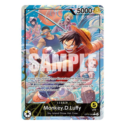 MONKEY D. LUFFY (OP15 098) ALT ART LEADER - ADVENTURE ON KAMI'S ISLAND - INGLÉS - Fridam Store