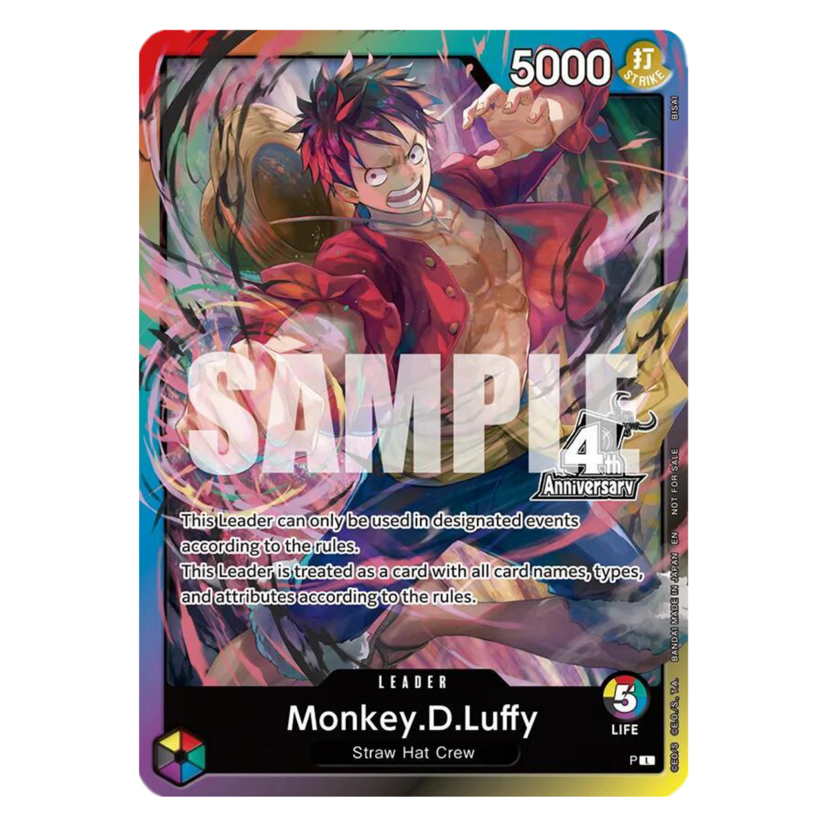 MONKEY D.LUFFY (PL) LEADER - 4TH ANNIVERSARY - INGLÉS - Fridam Store