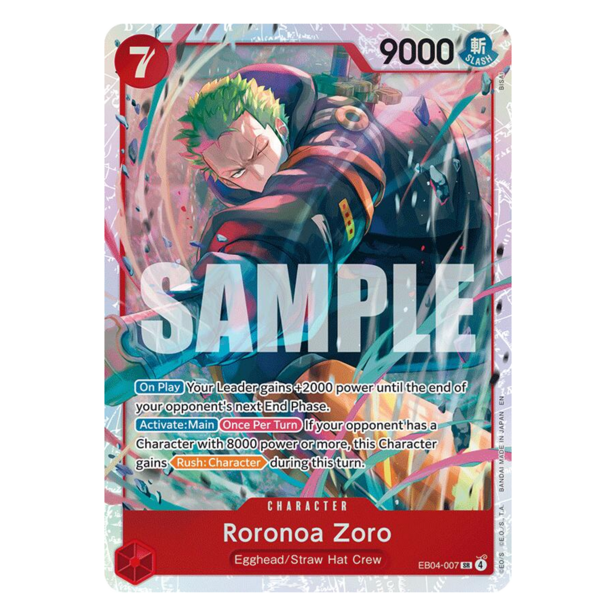 RORONOA ZORO (EB04 007) SR - THE AZURE SEA'S SEVEN - INGLÉS - Fridam Store