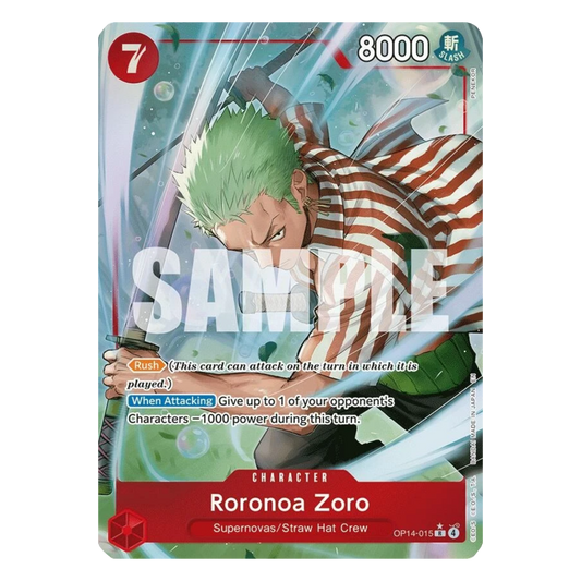 RORONOA ZORO (OP14 015) R ALT ART - THE AZURE SEA'S SEVEN - INGLÉS - Fridam Store