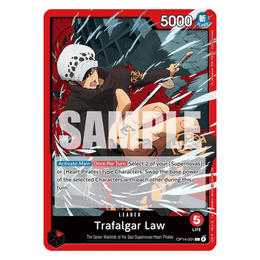 TRAFALGAR LAW (OP14 001) LEADER - THE AZURE SEA'S SEVEN - INGLÉS - Fridam Store